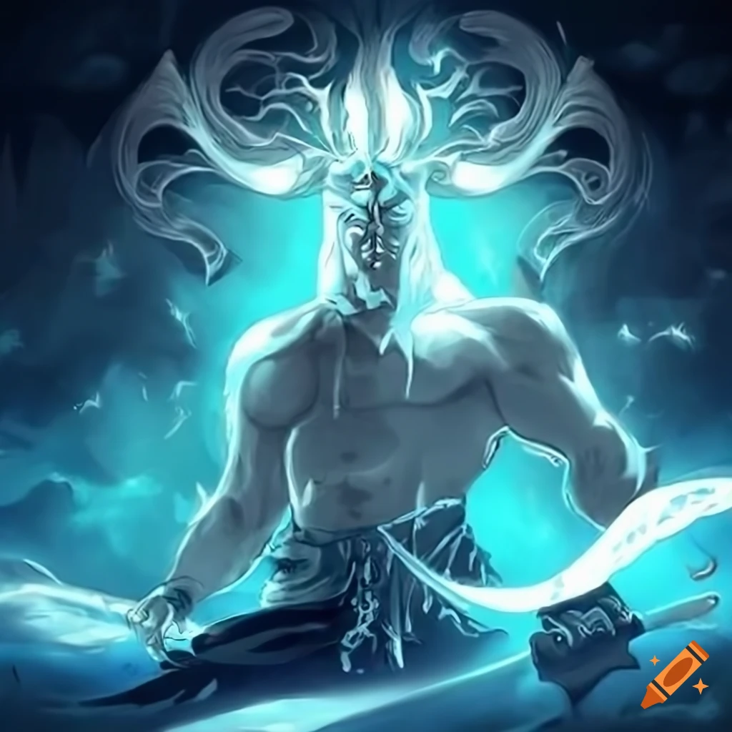 Playing card featuring Poseidon, the god of the sea