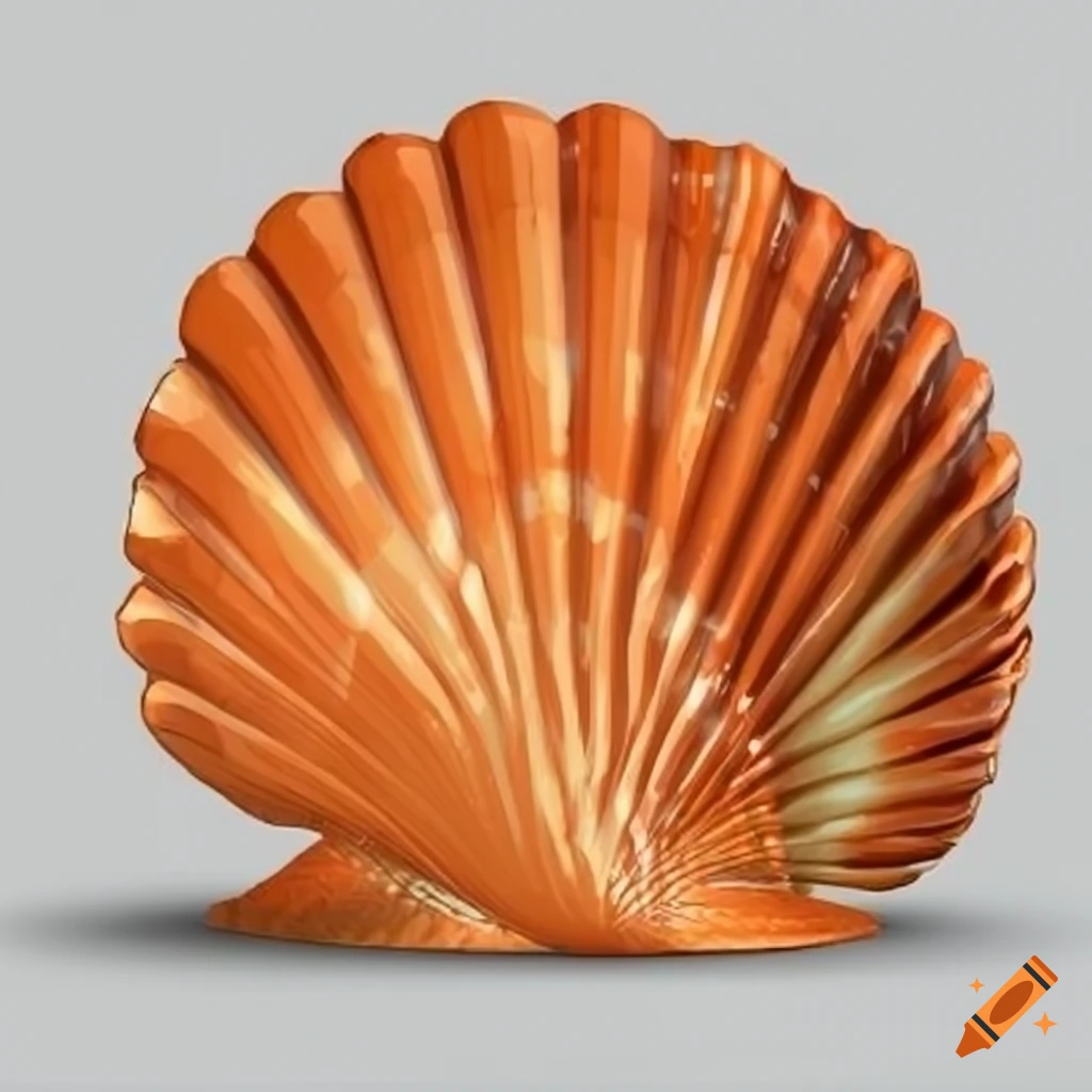 cartoon seashell on white background
