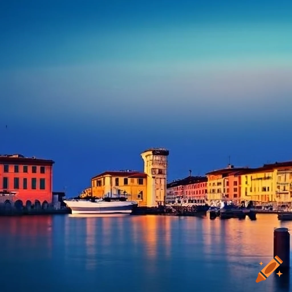 cityscape of Livorno waterfront