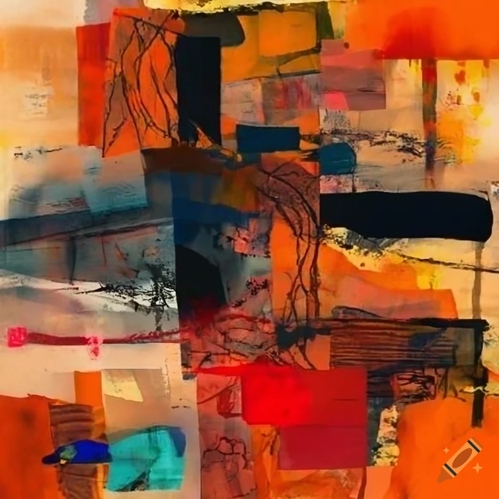 mixed-media abstract painting inspired by Mark Bradford, Anselm Kiefer, and Jan Voss