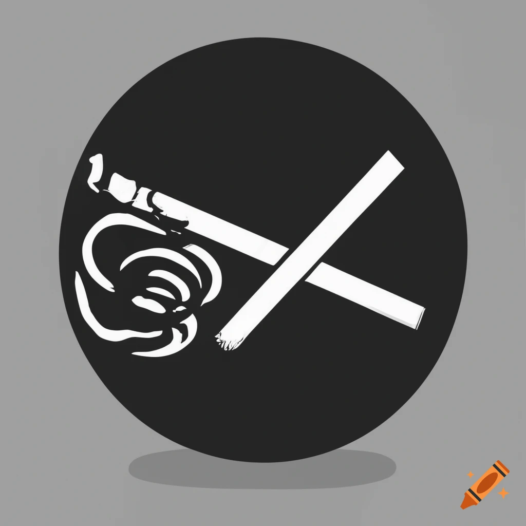 no smoking pictogram in black and white