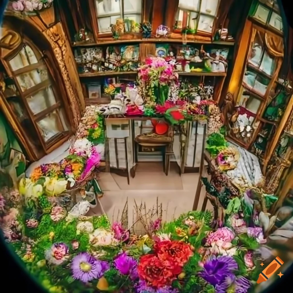 breathtaking view of a flower shop in the 1920s