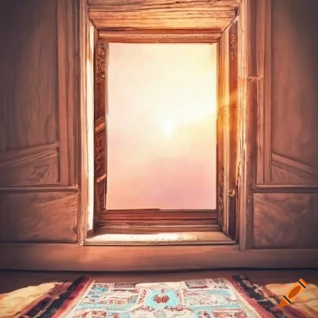interior with asian painted walls and turkish carpet