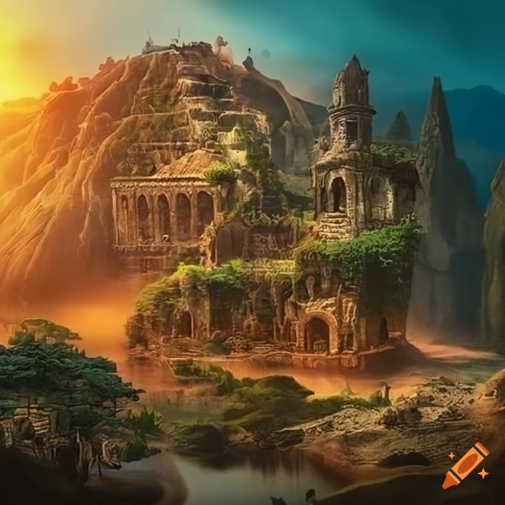 map depicting an ancient Greek fantasy landscape