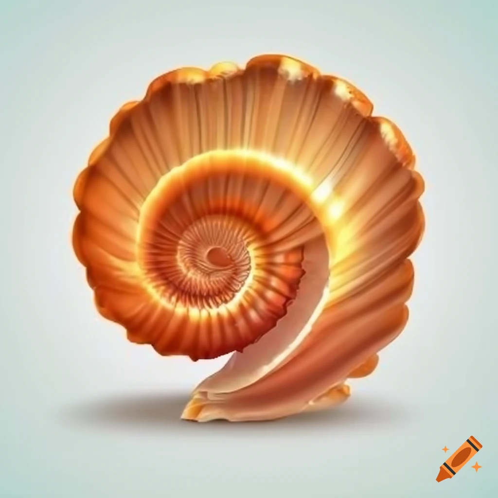 cartoon seashell on white background