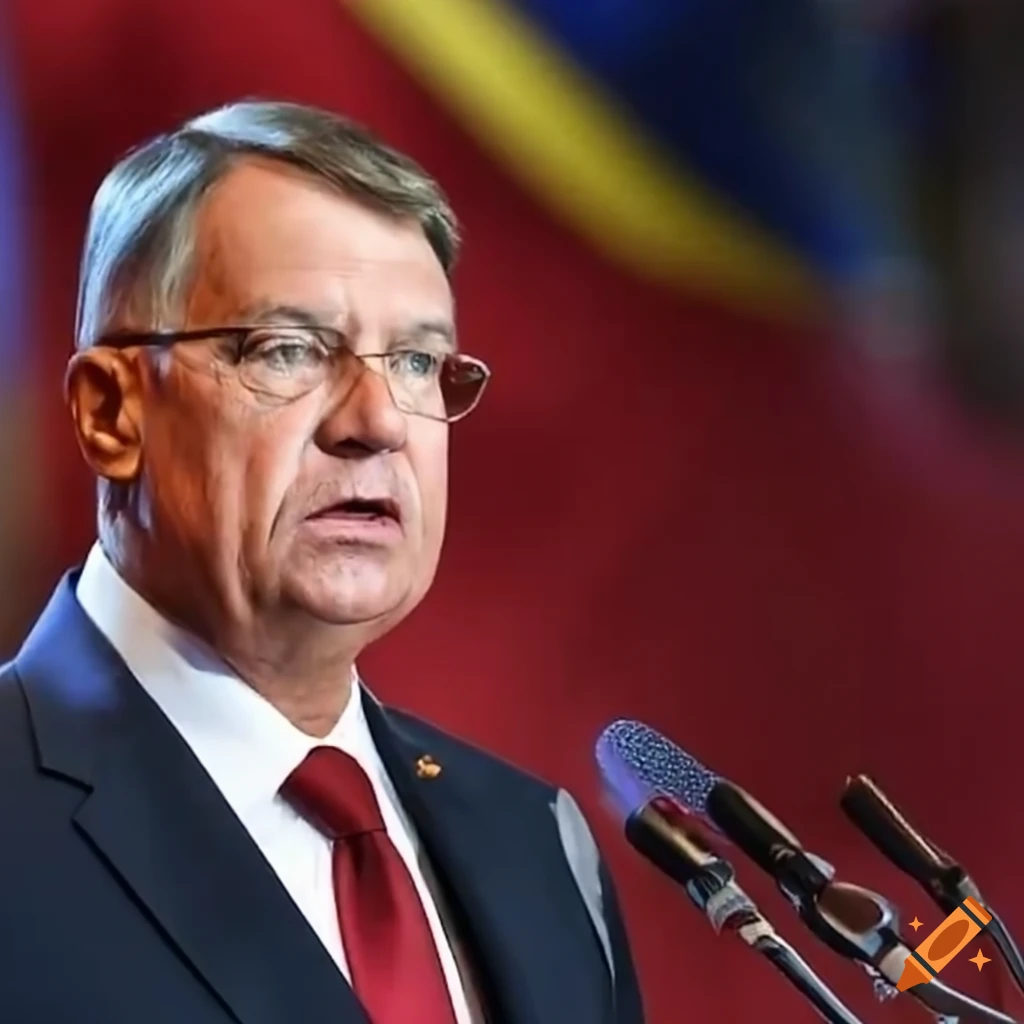 President of Romania addressing the crowd