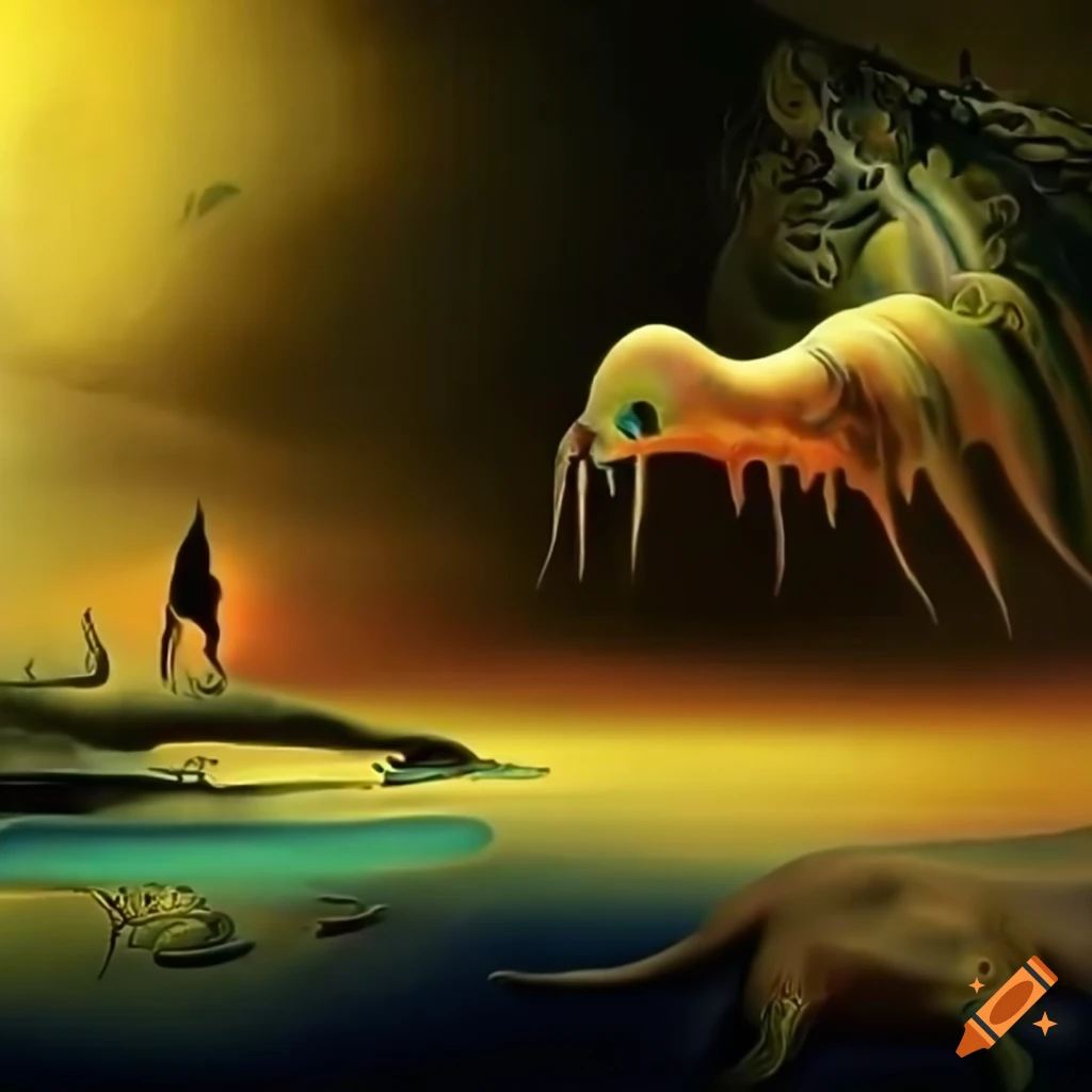 surreal nature scene in Salvador Dali style
