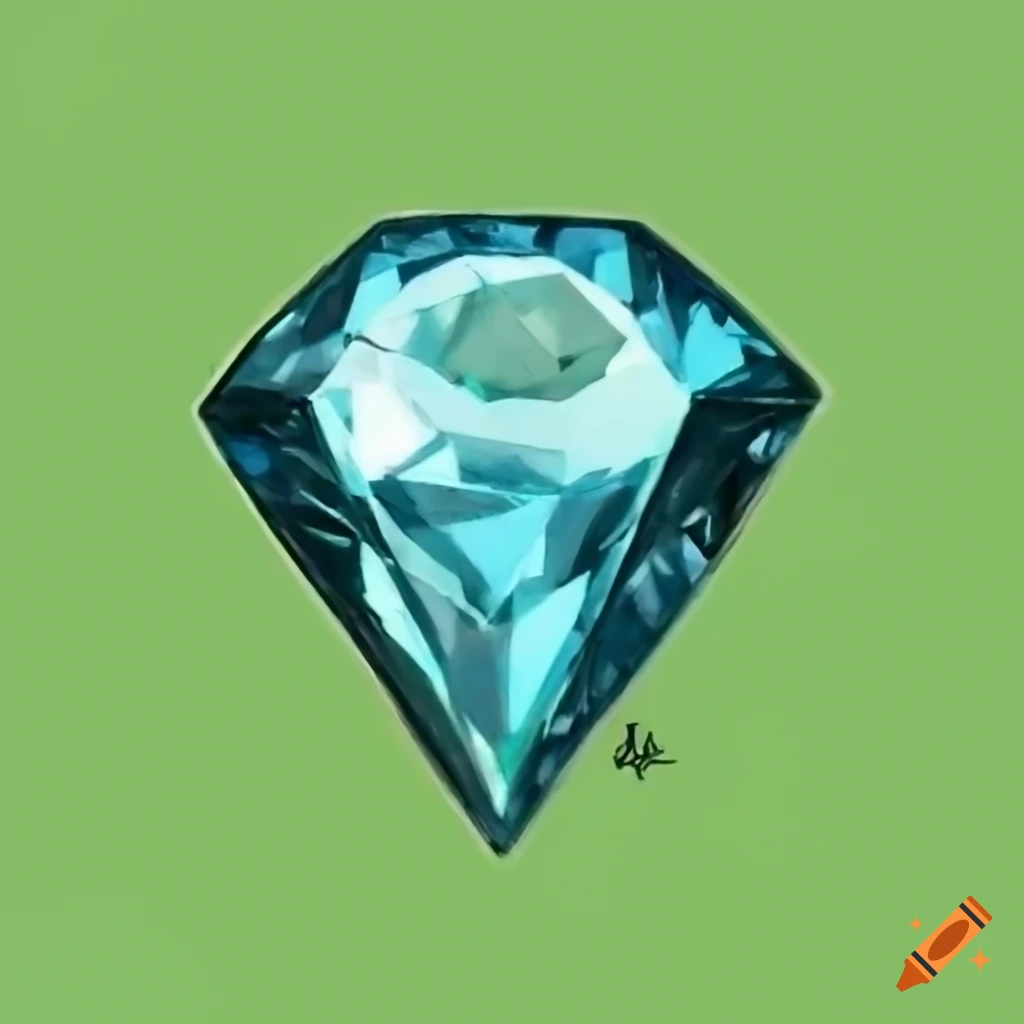 sketch art of a pale blue Diamond gemstone
