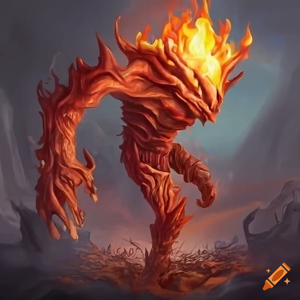 artwork of a fire elemental