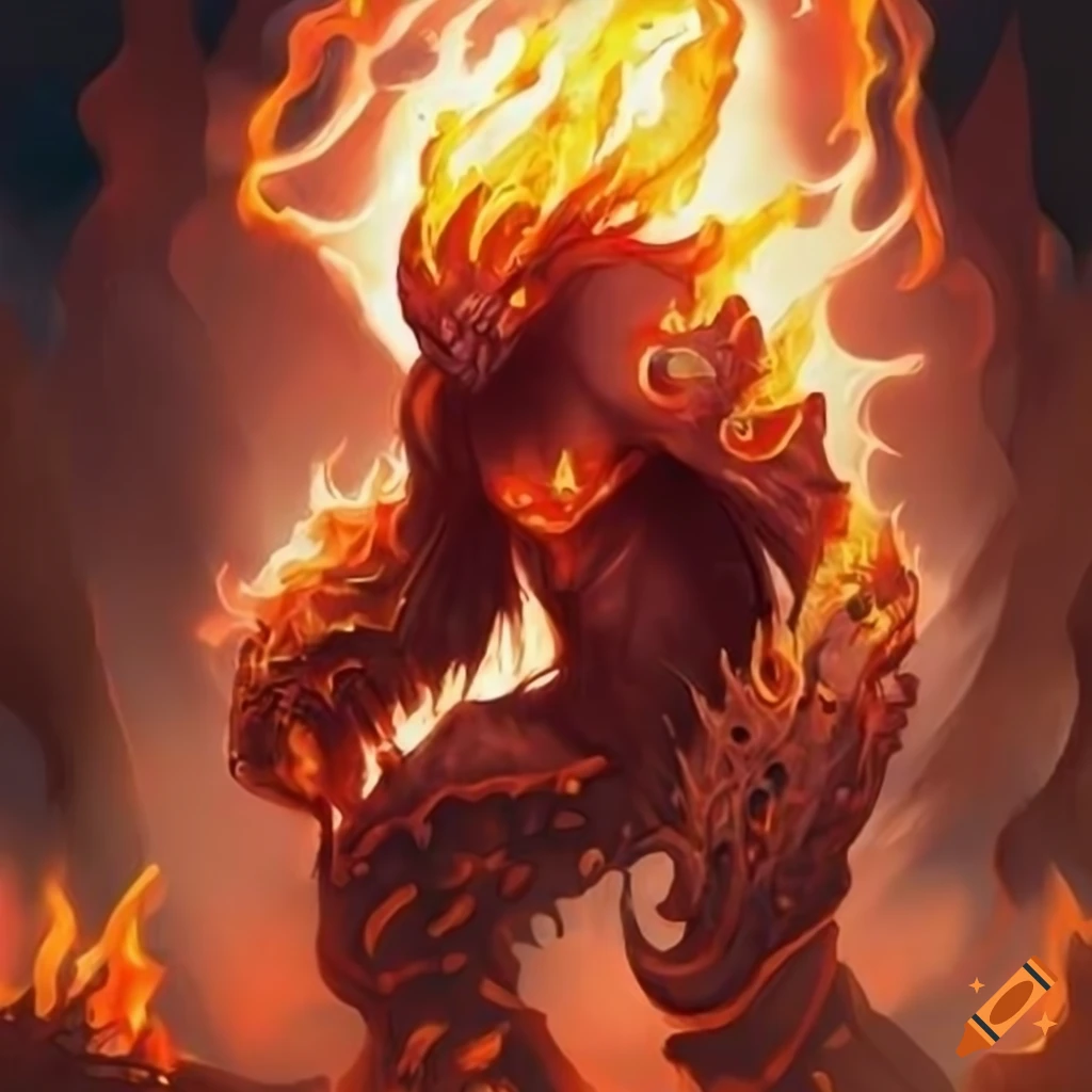 artwork of a fire elemental