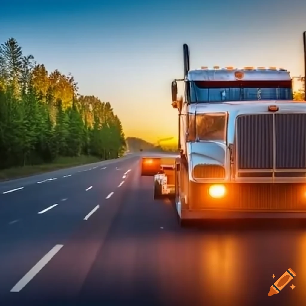 trucks on a busy highway