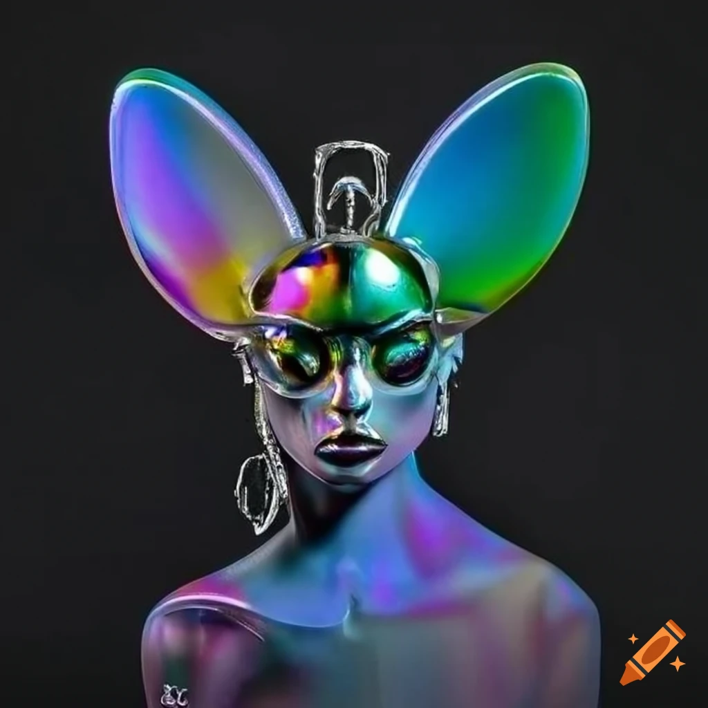 chrome plated mechanical creature with orchid mantis features
