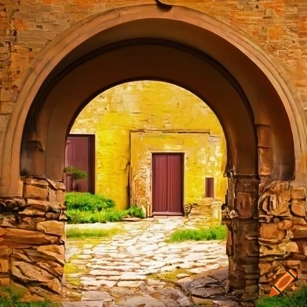 geometric abstract art inspired by Tuscany architecture