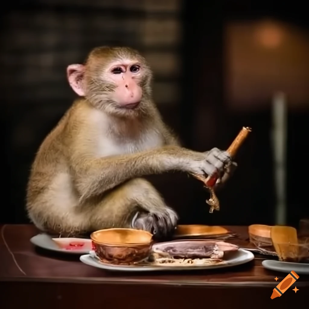 monkey wearing a top hat at a tea party