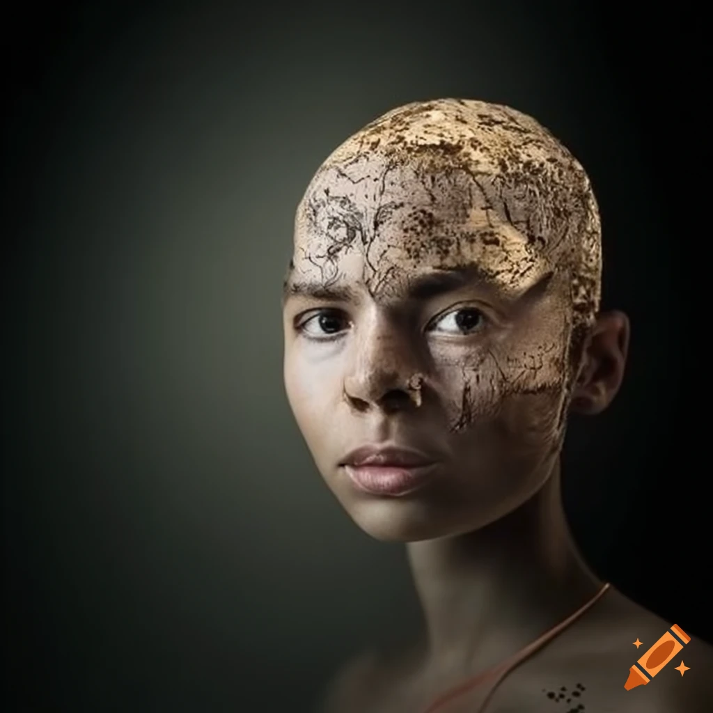 symbolic representation of a human face with a globe