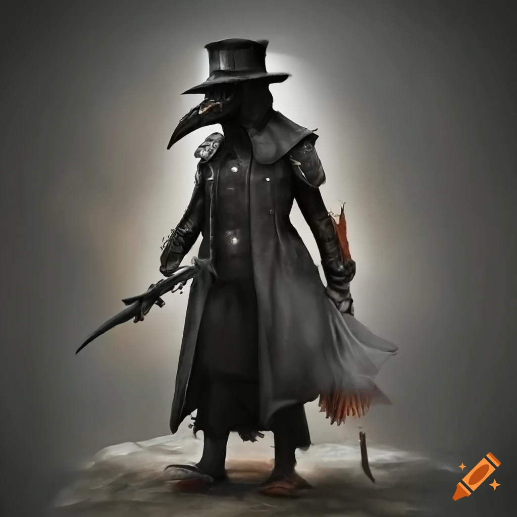 plague doctor with black wings