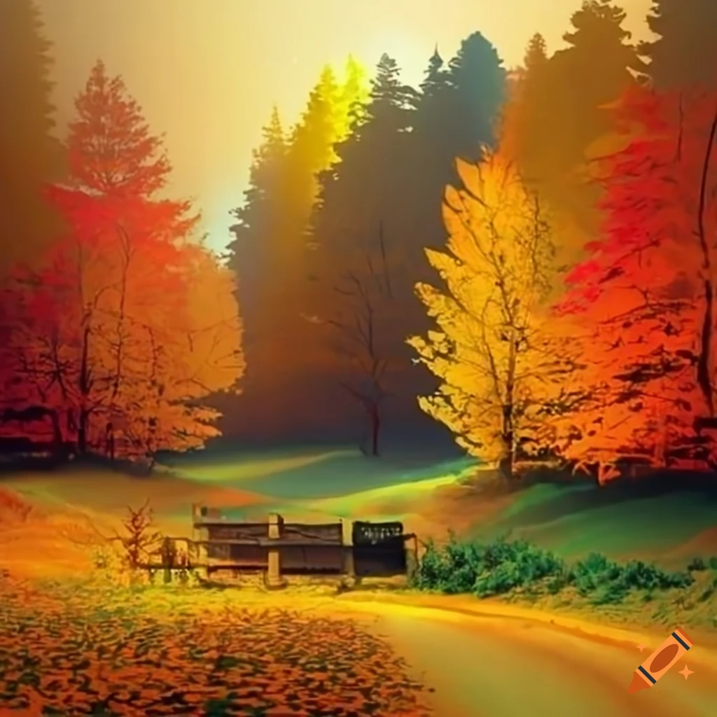 Autumn rural landscape on Craiyon