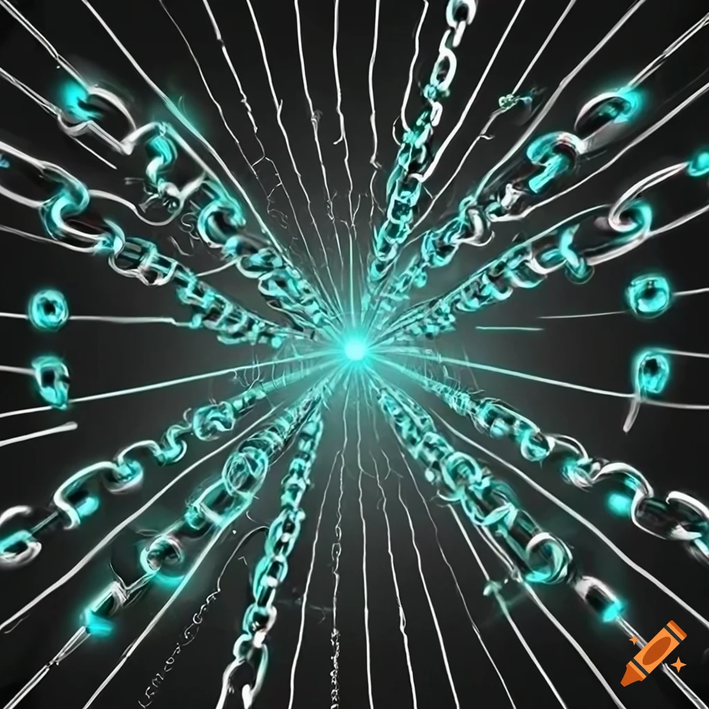 UV glowing chains spike ball in a dark room