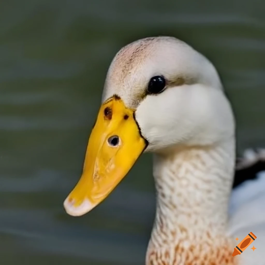 a duck with a tilted eye