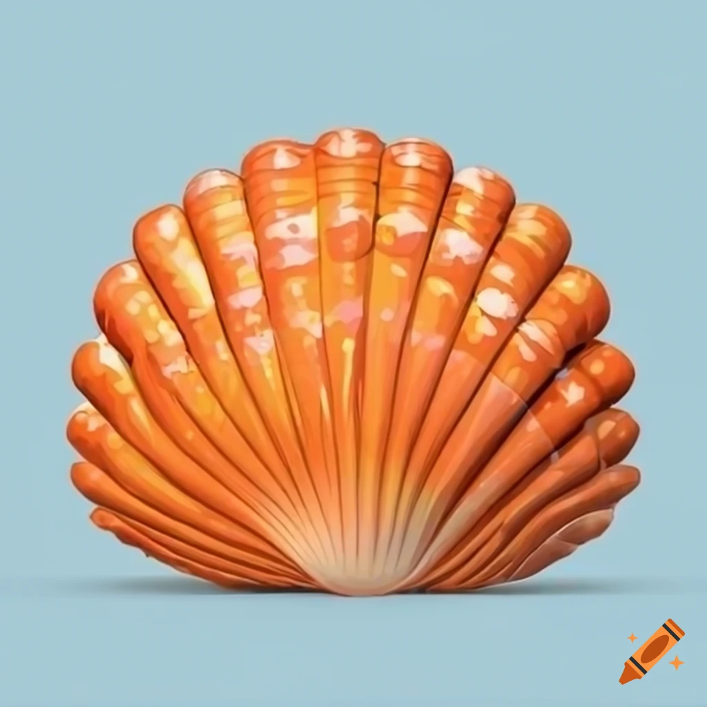 cartoon seashell on white background
