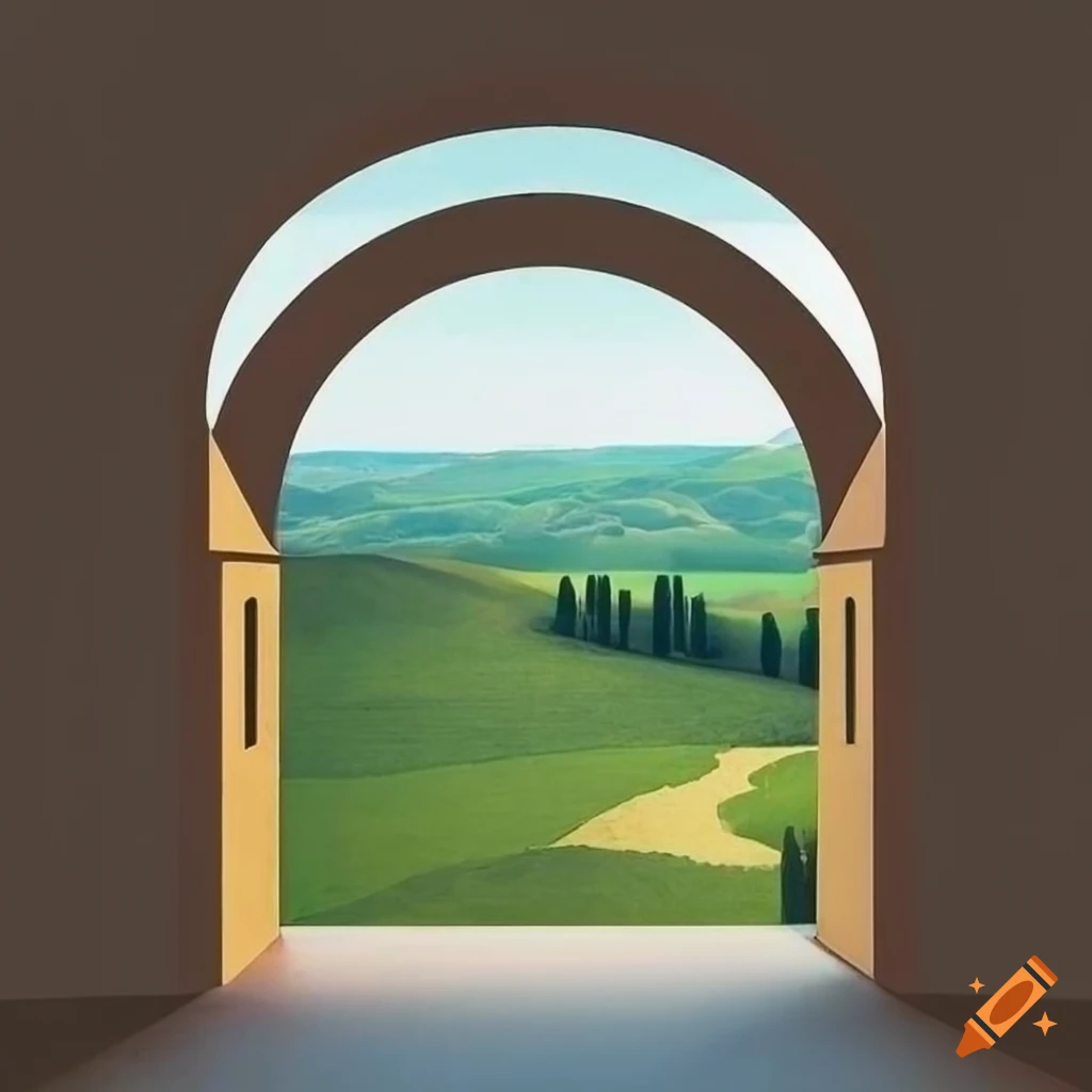 geometric abstract art inspired by Tuscany architecture