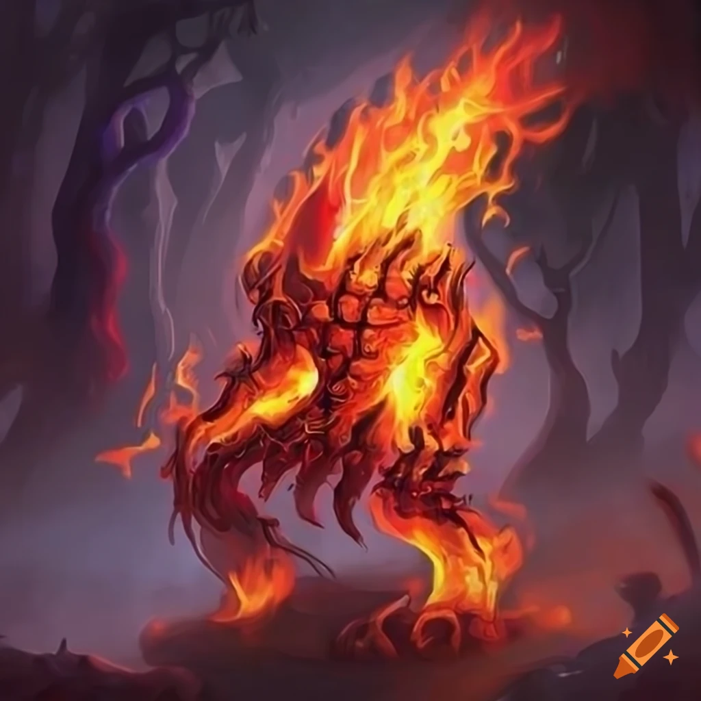 artwork of a fire elemental