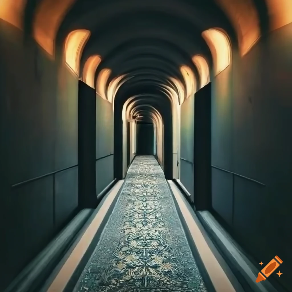 realistic hallway with ample space