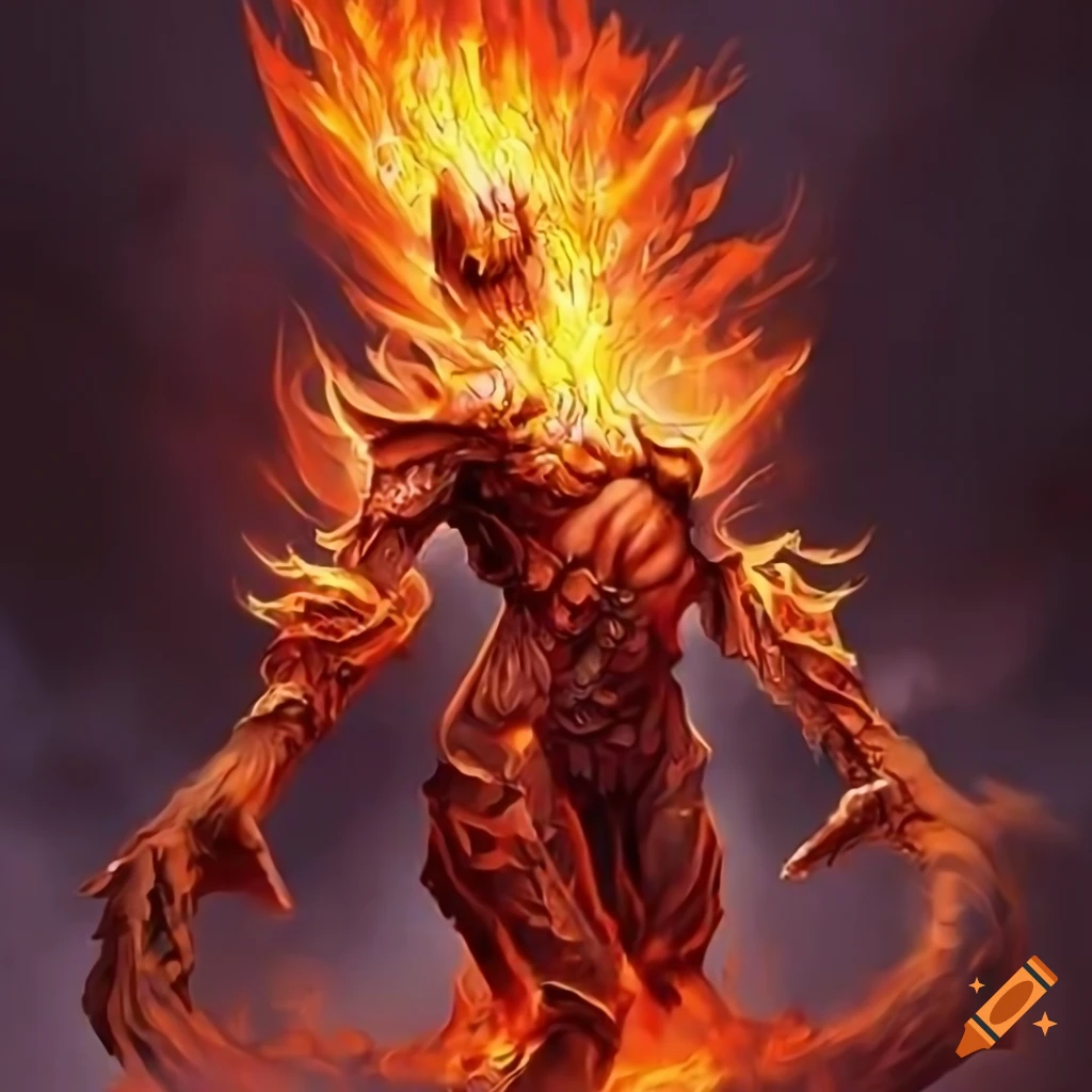 artwork of a fire elemental