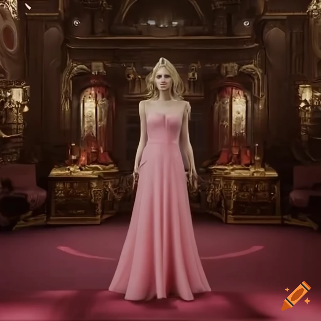 sci-fi queen with a group of people in a royal room