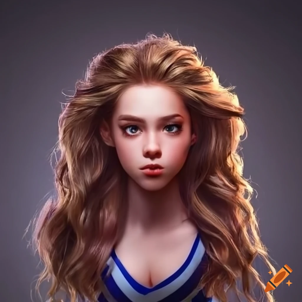 long wavy haired cheerleader