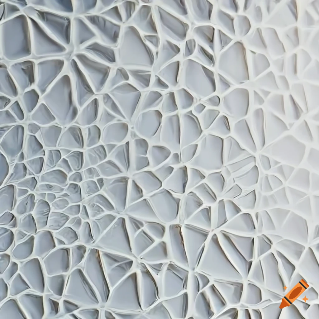 close-up of white glass with geometric patterns