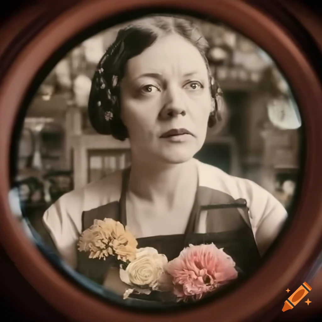 1920s flower shop with a fisheye view