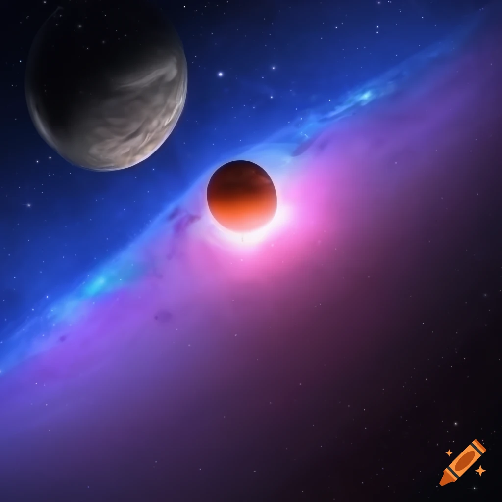4k image of a solar system with multiple planets