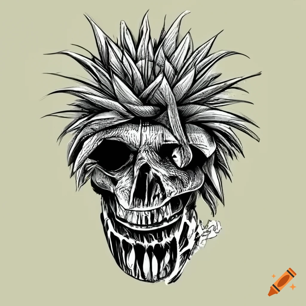 comic-style vector logo of a rock band named 'Cabeza de Maguey'