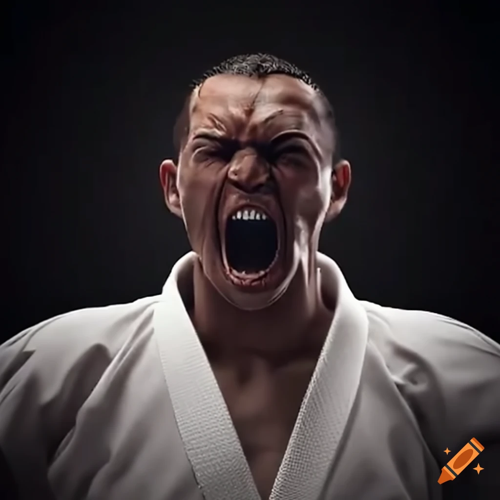 karateka performing a powerful move
