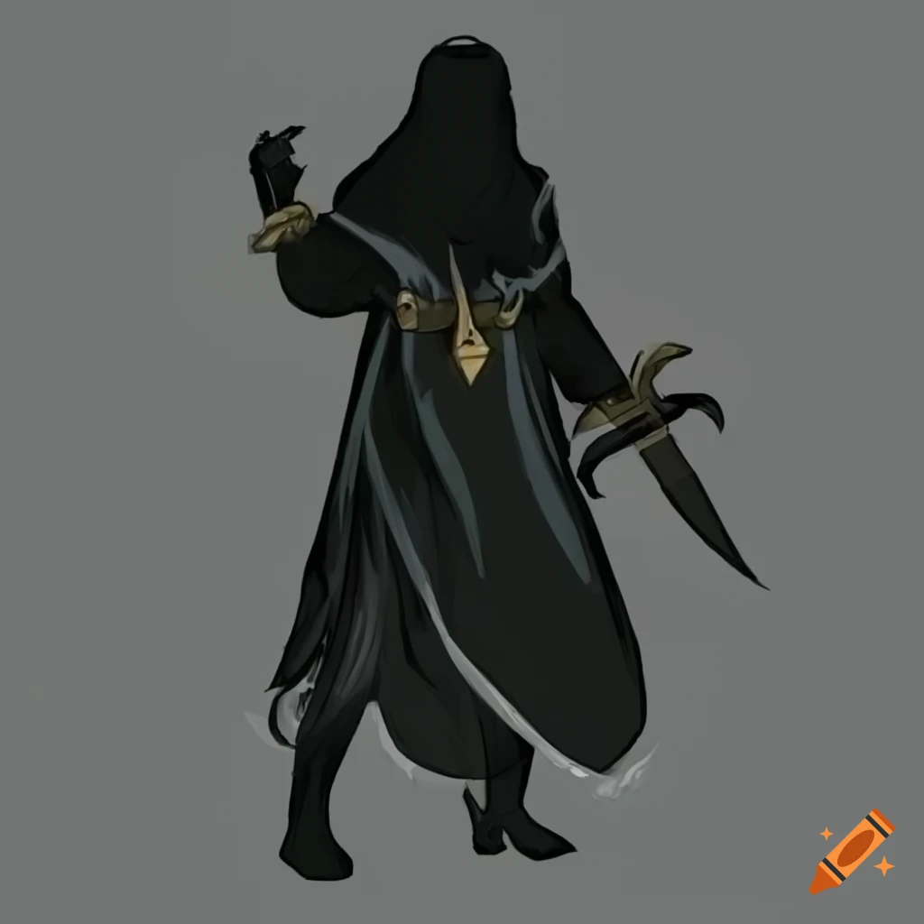 mysterious figure with a hidden dagger