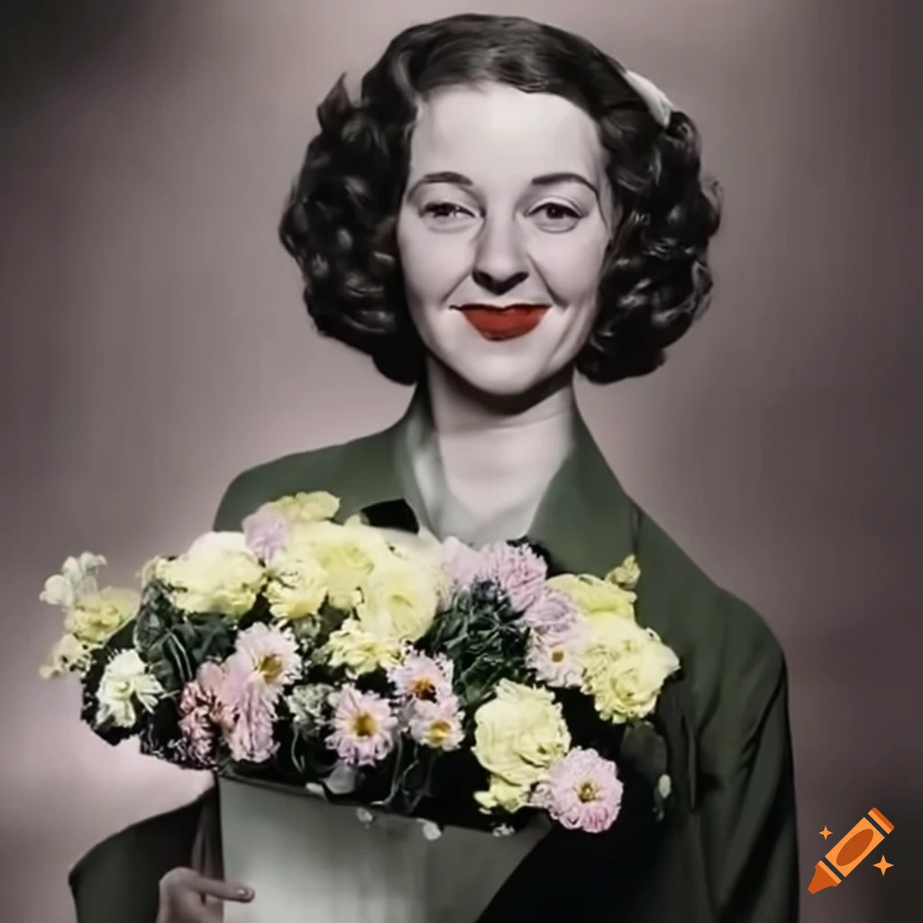 woman selling flowers in a vintage flower shop