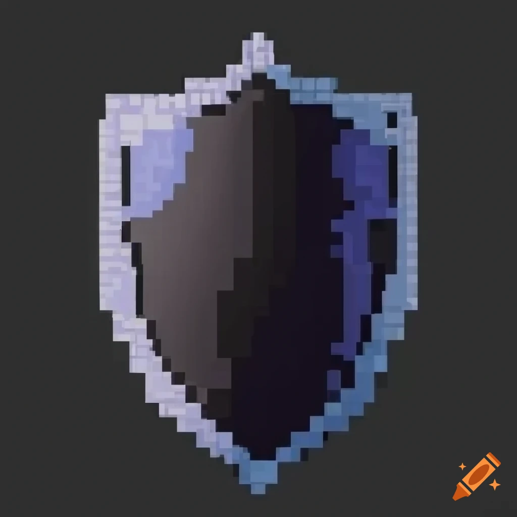 detailed pixel art of a shield