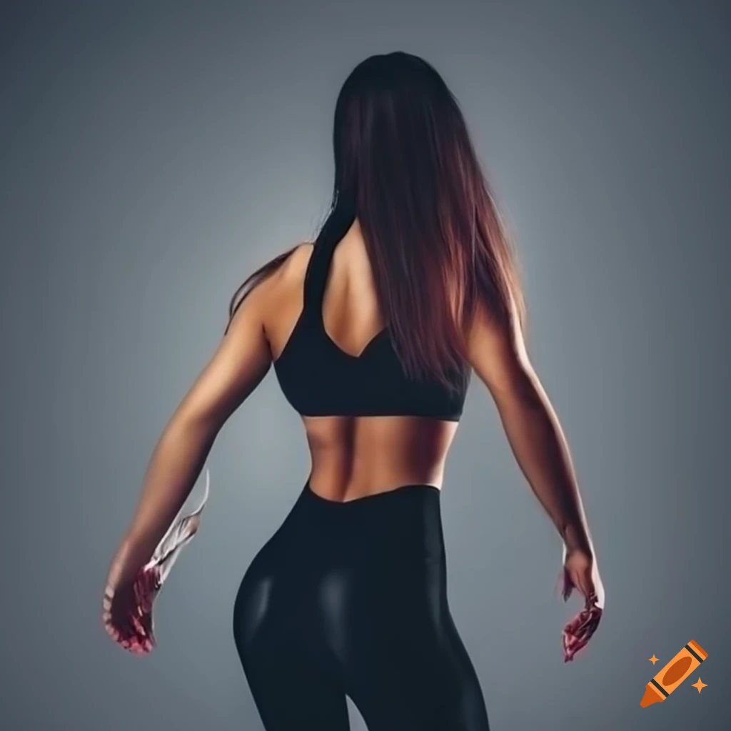 back view of woman wearing black leggings
