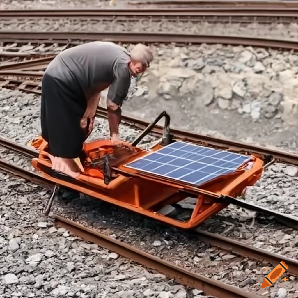 solar-powered sledge in brown coal open pit