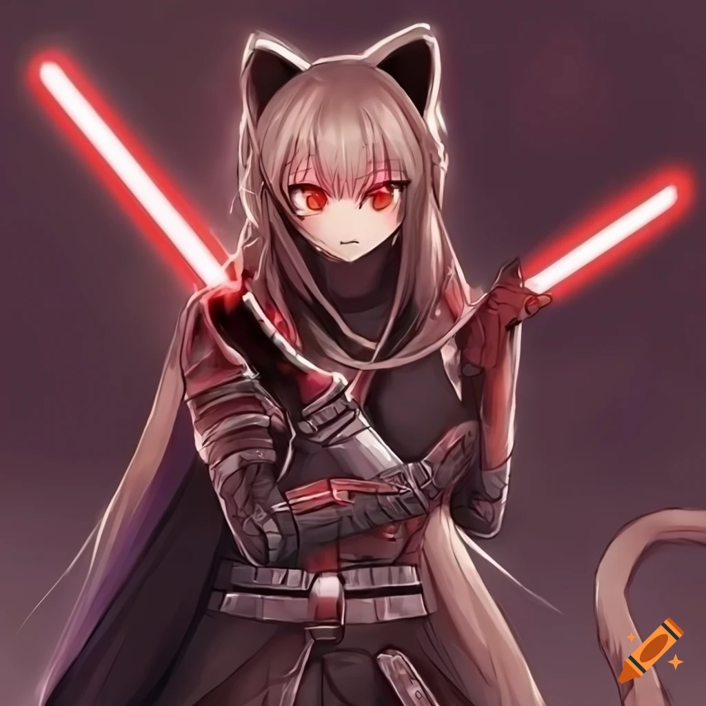 catgirl with Sith lord appearance
