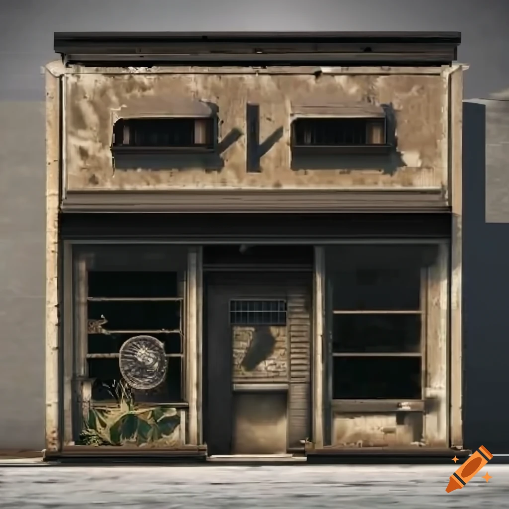 detailed 2D storefront facade in New York style
