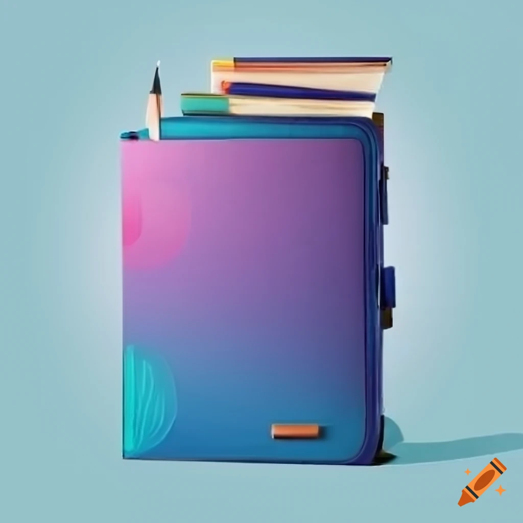 blue back to school supplies on a desk