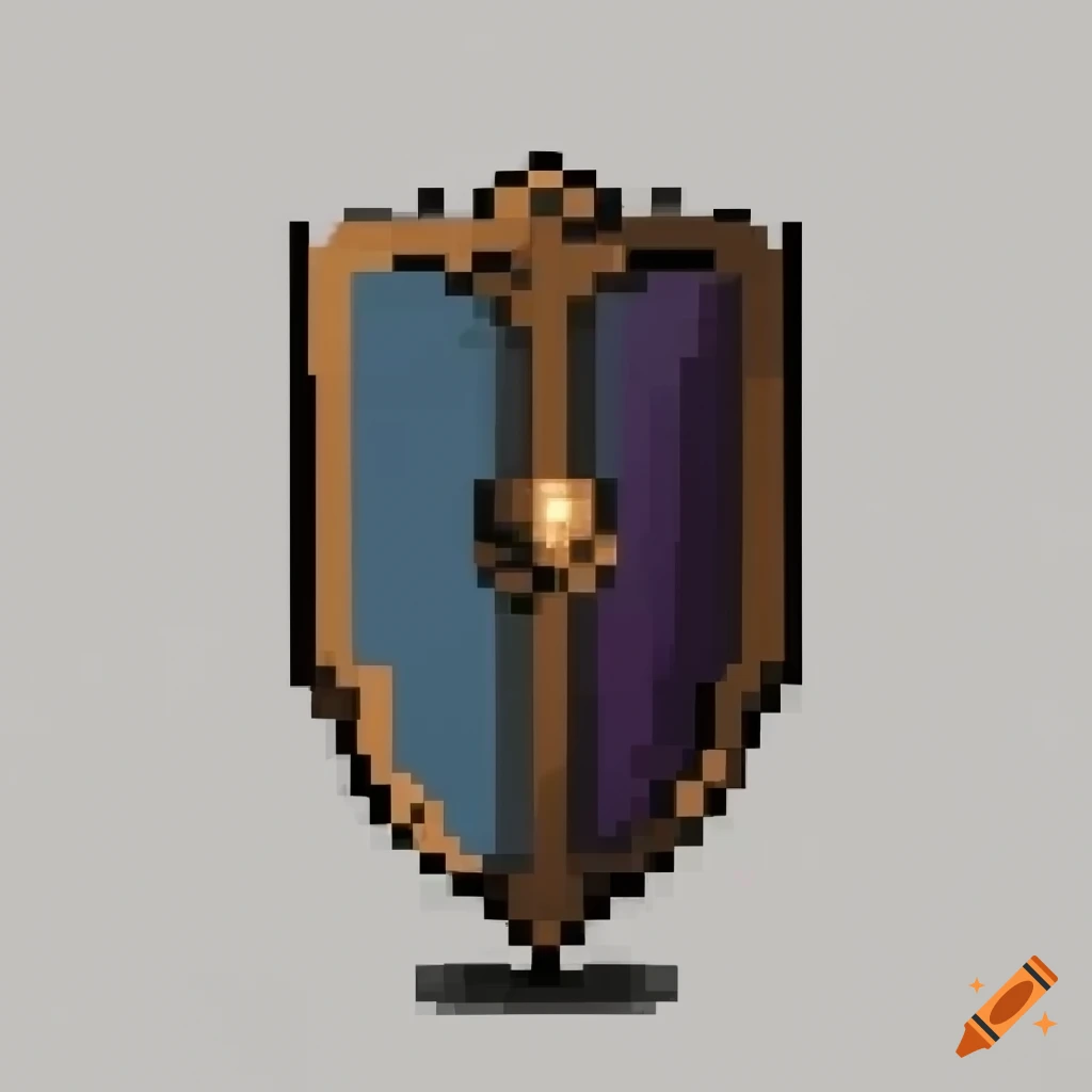 detailed pixel art of a shield