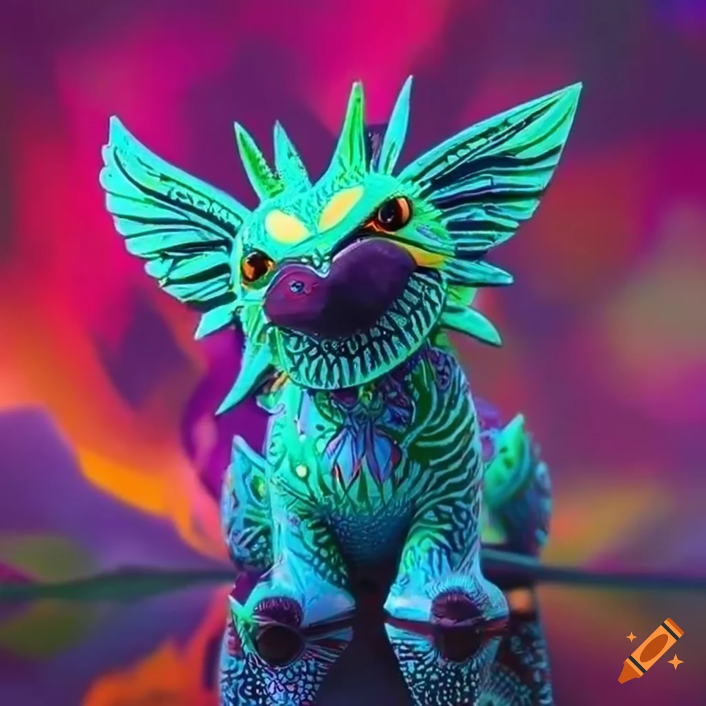 ultra sharp image of an alebrije sculpture