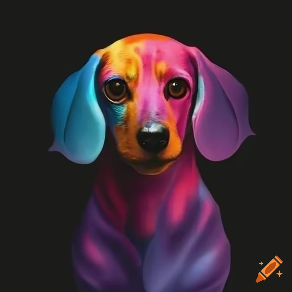 rainbow dachshund celebrating Pride Month