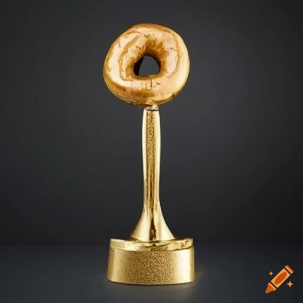 gold bagel-shaped trophy