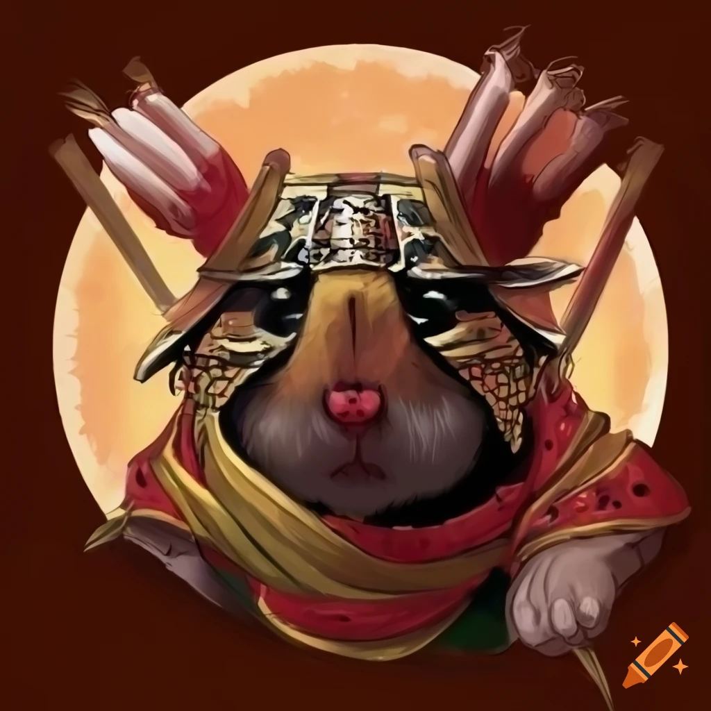 samurai hamster illustration