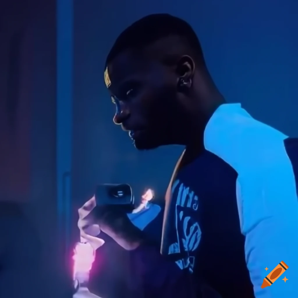 Santan Dave wearing his own merch in space