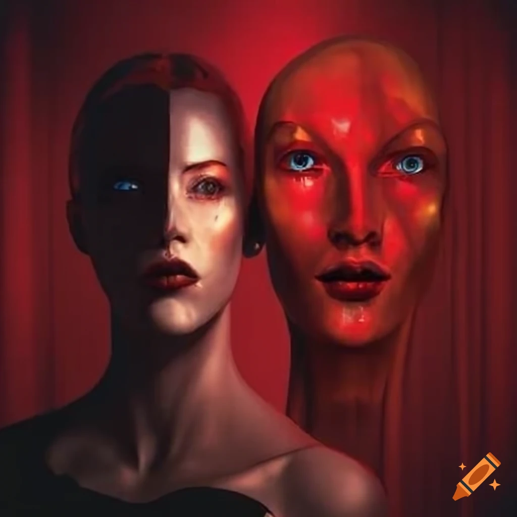 dynamic fantasy art inspired by Aeon Flux and Twin Peaks